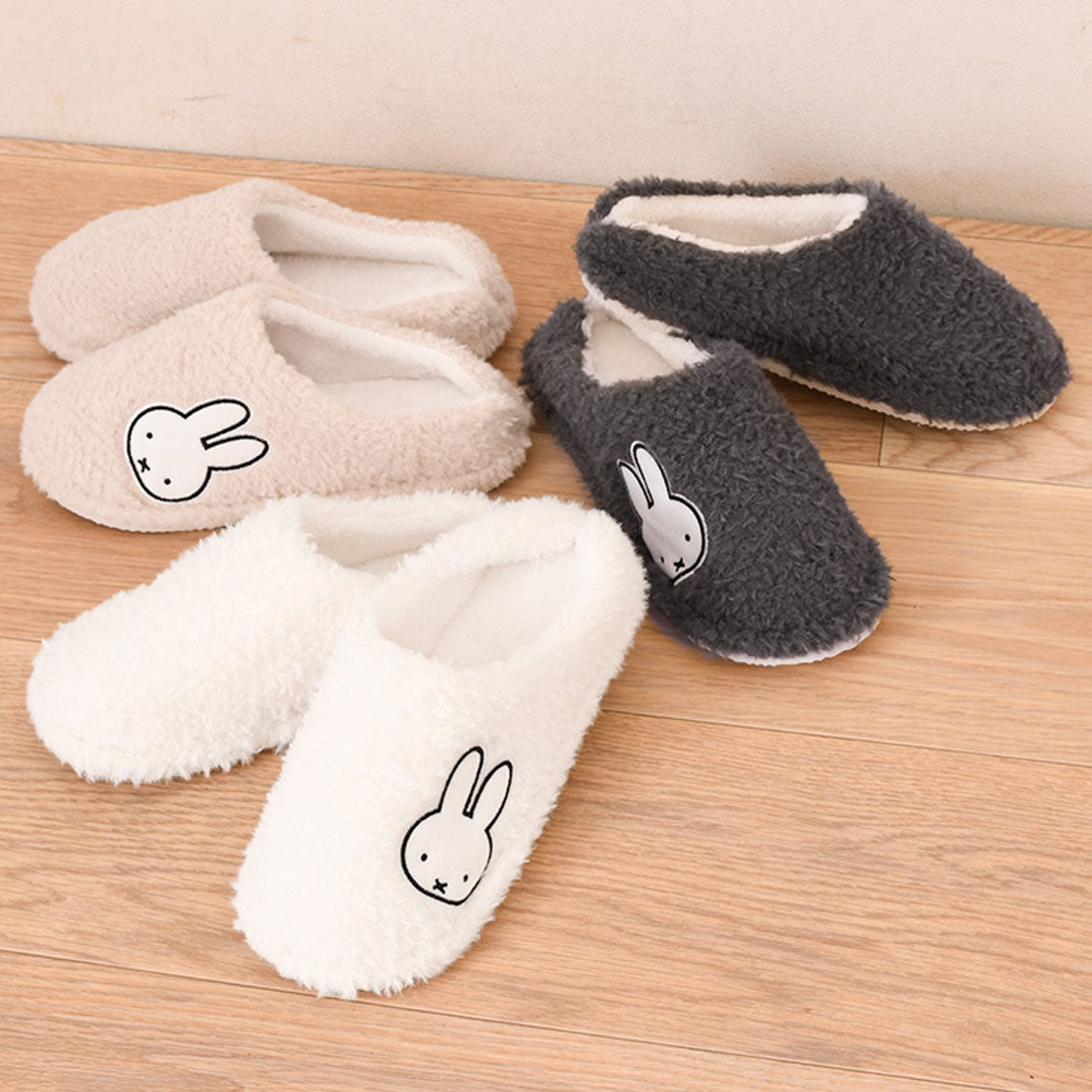 真實風格 REAL STYLE 拖鞋 米飛 Miffy 室內 冬季 暖和 女士 防寒 角色 產品 房間鞋 毛絨 毛皮 蓬鬆  fluffy