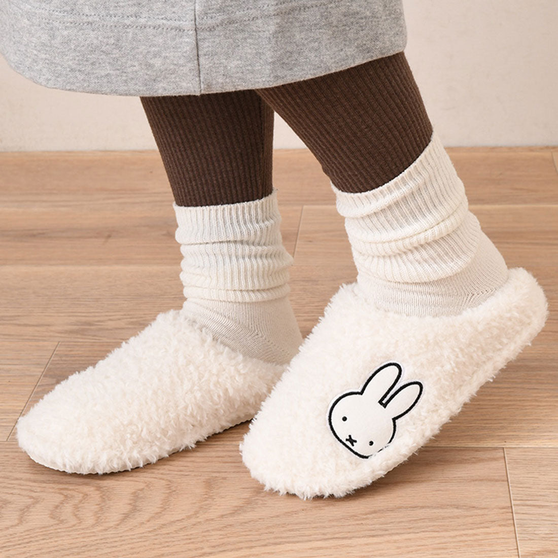 真實風格 REAL STYLE 拖鞋 米飛 Miffy 室內 冬季 暖和 女士 防寒 角色 產品 房間鞋 毛絨 毛皮 蓬鬆  fluffy