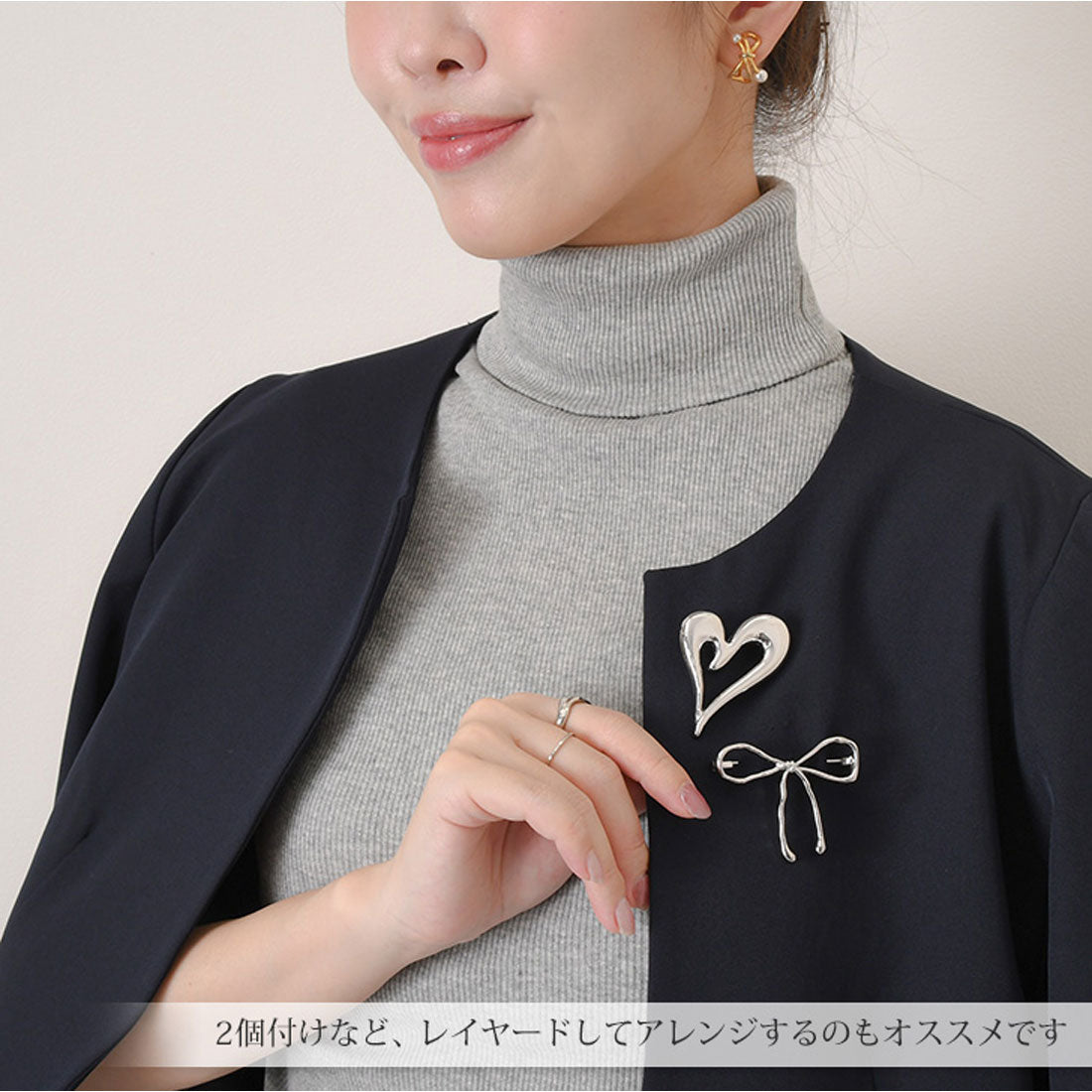 リアルスタイル REAL STYLE ブローチ ピン 卒業式 入学式 園 おしゃれ アクセサリー ジュエリー レディース リボン ハート ラペルピン 結婚式 フォーマル 変形 （ハート(ゴールド)） ハート(ゴールド)