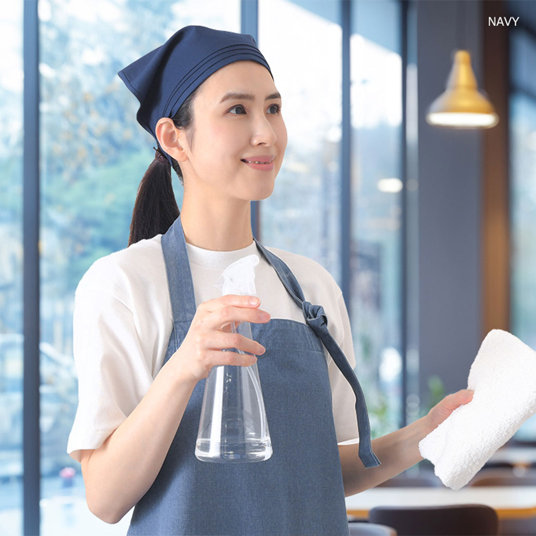 リアルスタイル REAL STYLE 三角巾 おしゃれ 子供 大人 黒 メンズ レディース バンダナ 学校 料理 キッチン エプロン 綿混 フリーサイズ 簡単 ベルクロテープ （ピンク） ピンク