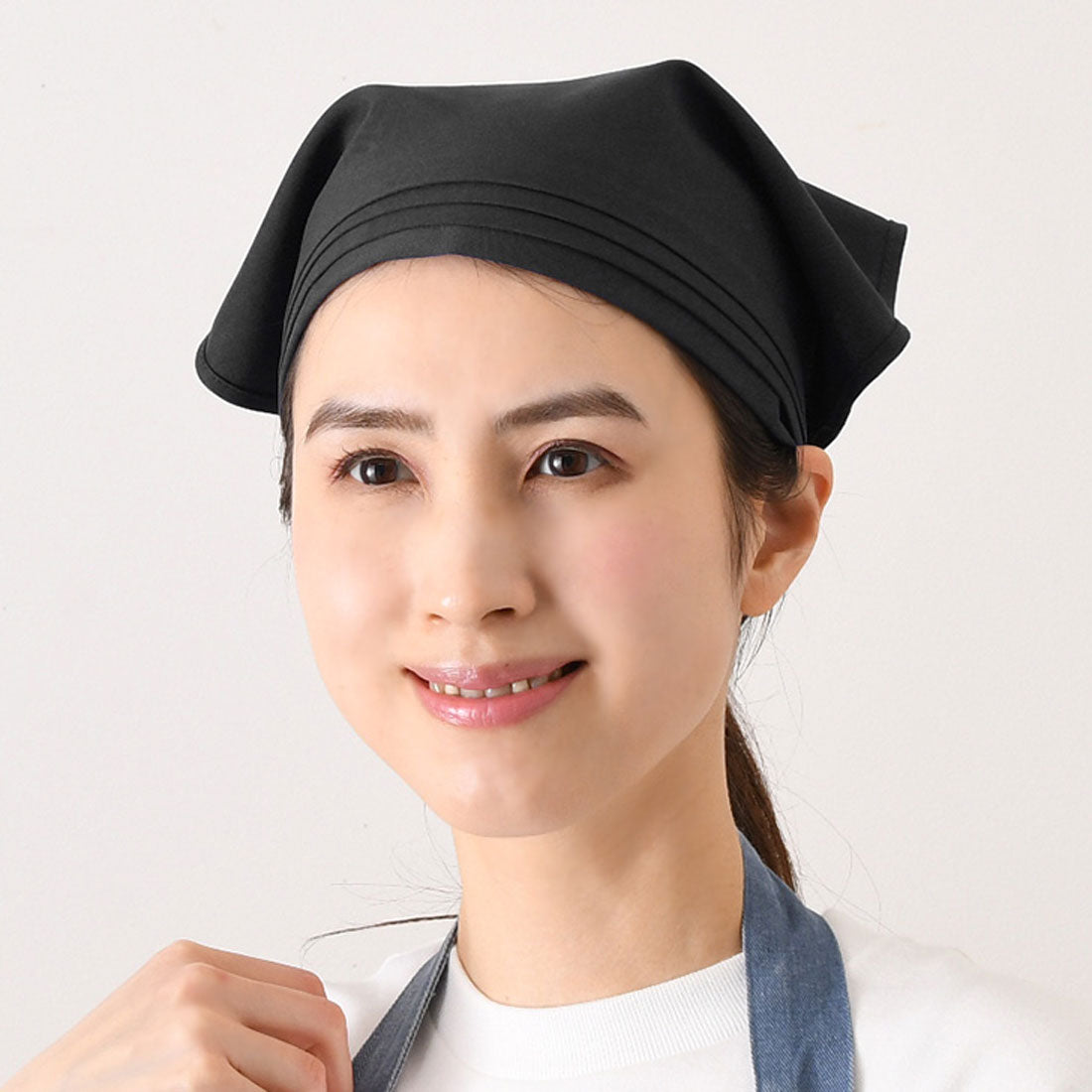 リアルスタイル REAL STYLE 三角巾 おしゃれ 子供 大人 黒 メンズ レディース バンダナ 学校 料理 キッチン エプロン 綿混 フリーサイズ 簡単 ベルクロテープ （ブラック） ブラック
