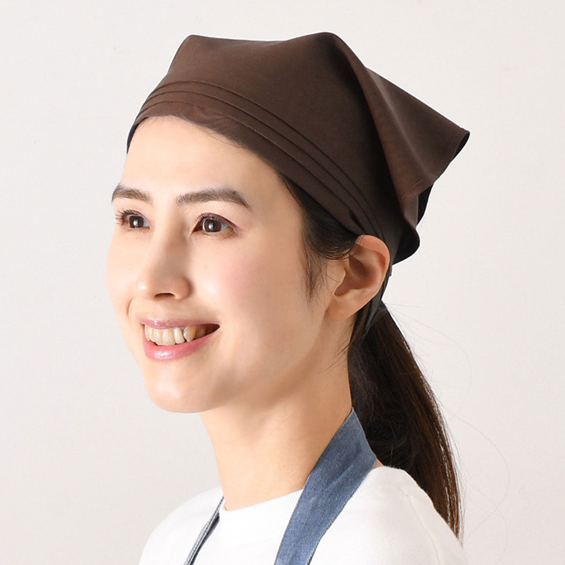 リアルスタイル REAL STYLE 三角巾 おしゃれ 子供 大人 黒 メンズ レディース バンダナ 学校 料理 キッチン エプロン 綿混 フリーサイズ 簡単 ベルクロテープ （ダークブラウン） ダークブラウン