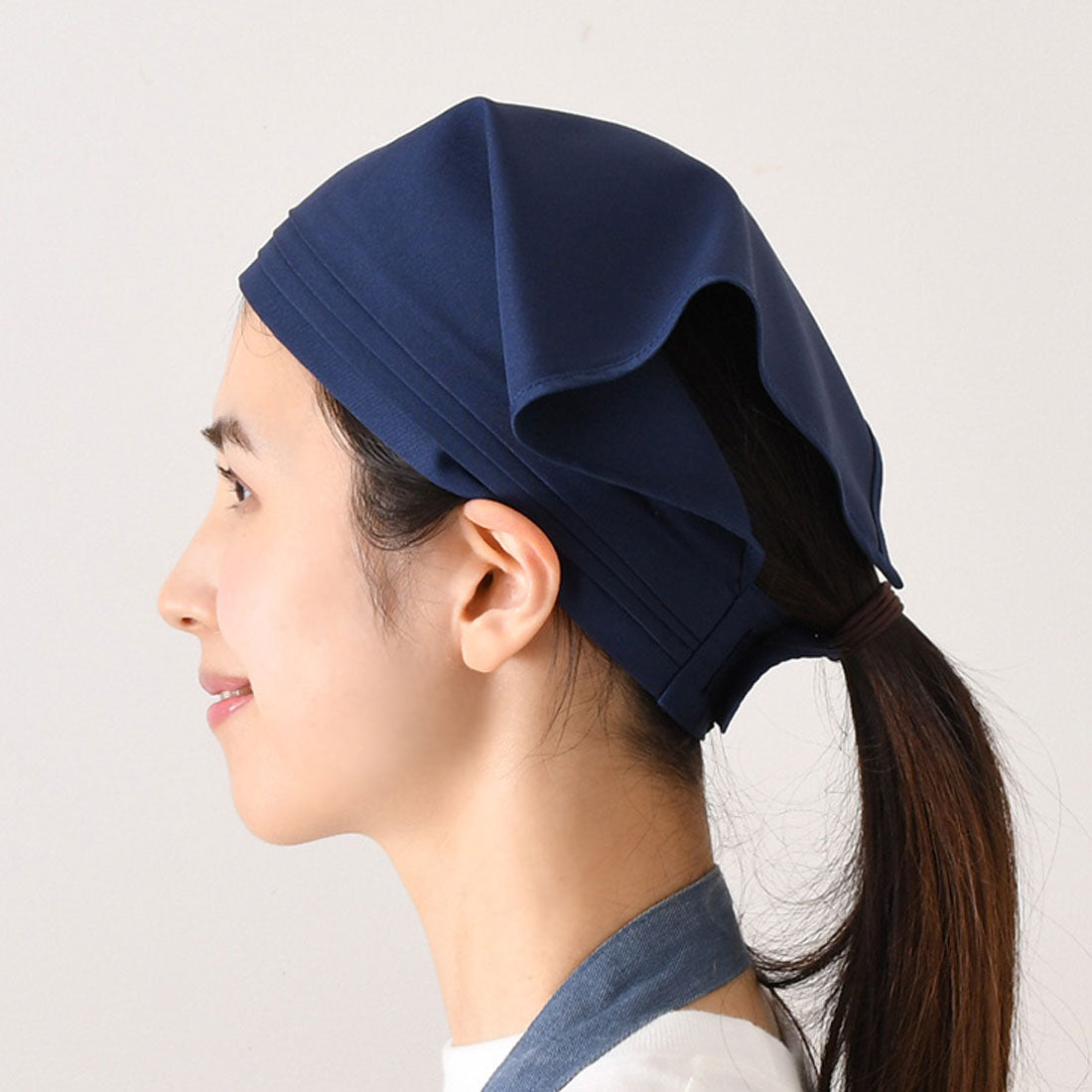 リアルスタイル REAL STYLE 三角巾 おしゃれ 子供 大人 黒 メンズ レディース バンダナ 学校 料理 キッチン エプロン 綿混 フリーサイズ 簡単 ベルクロテープ （ネイビー） ネイビー