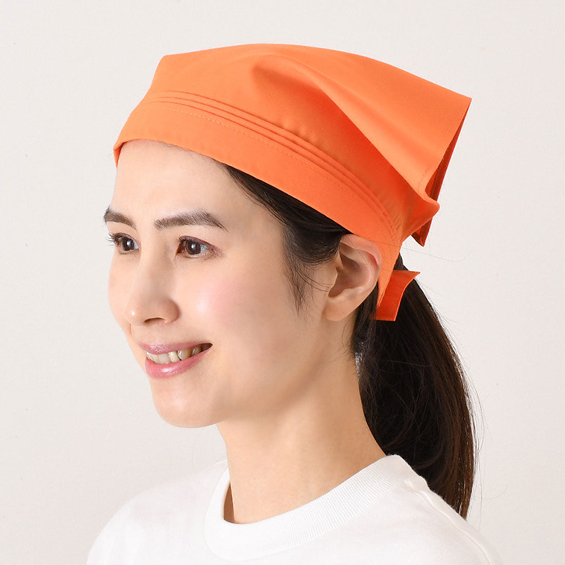 リアルスタイル REAL STYLE 三角巾 おしゃれ 子供 大人 黒 メンズ レディース バンダナ 学校 料理 キッチン エプロン 綿混 フリーサイズ 簡単 ベルクロテープ （オレンジ） オレンジ
