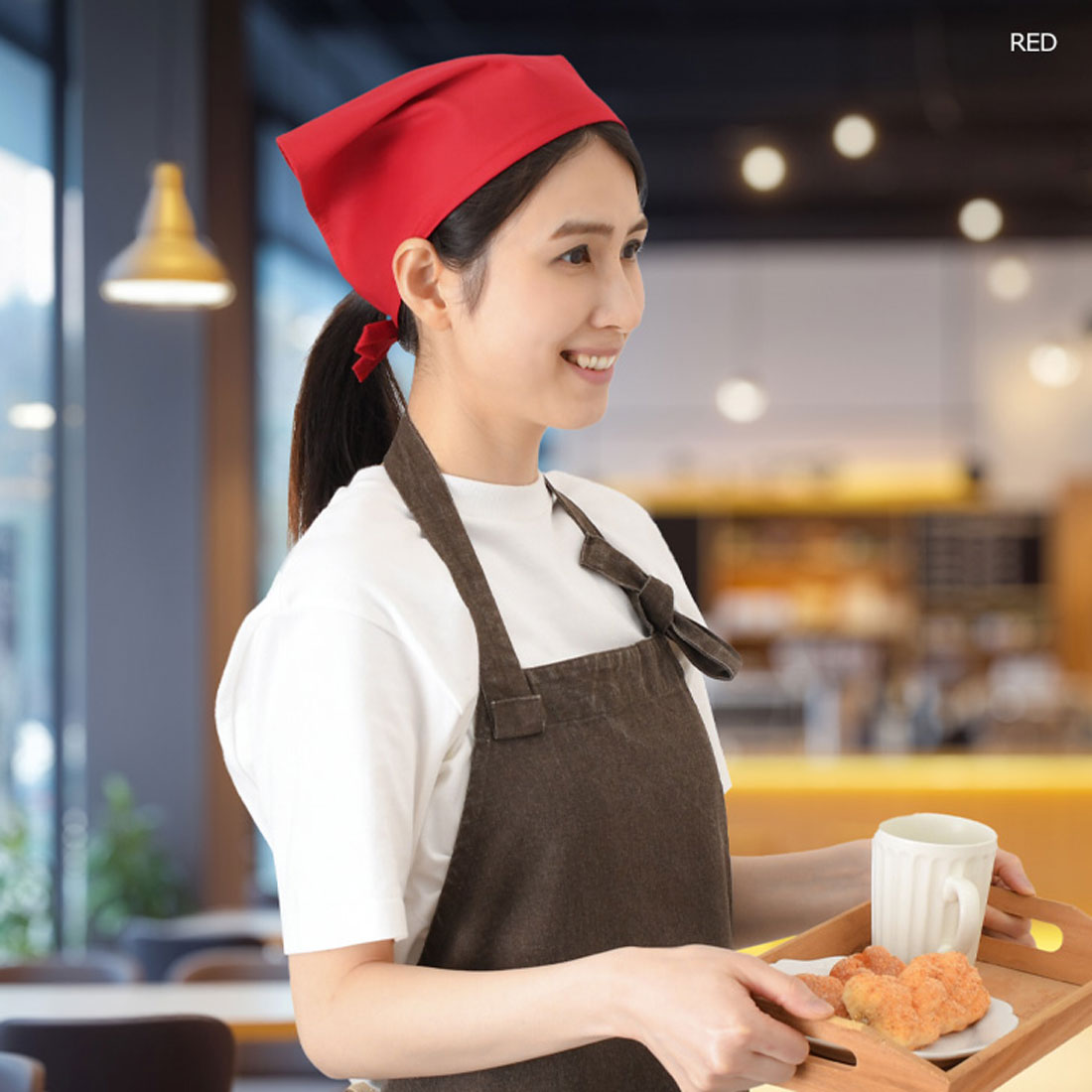 リアルスタイル REAL STYLE 三角巾 おしゃれ 子供 大人 黒 メンズ レディース バンダナ 学校 料理 キッチン エプロン 保育士 綿混 調理実習 紐  簡単 無地 （ホワイト） ホワイト