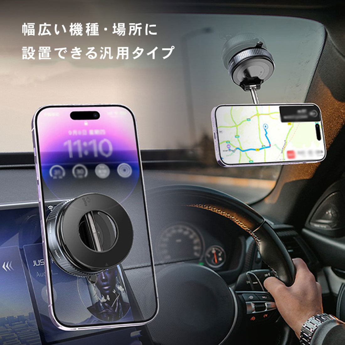 リアルスタイル REAL STYLE スマホスタンド 車 卓上 マグネット magsafe スマホホルダー 携帯 磁石 真空吸着式 車載ホルダー 折りたたみ おしゃれ 角度調節 （ホワイト） ホワイト