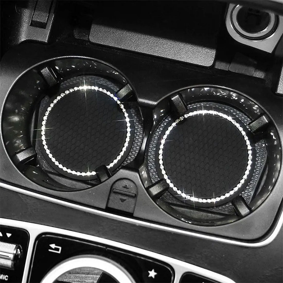 リアルスタイル REAL STYLE コースター ドリンクホルダー 車用コースター 車 おしゃれ セット 丸 車用品 便利グッズ カー用品 アクセサリー 飾り ドライブ 運転 （ブラックA） ブラックA