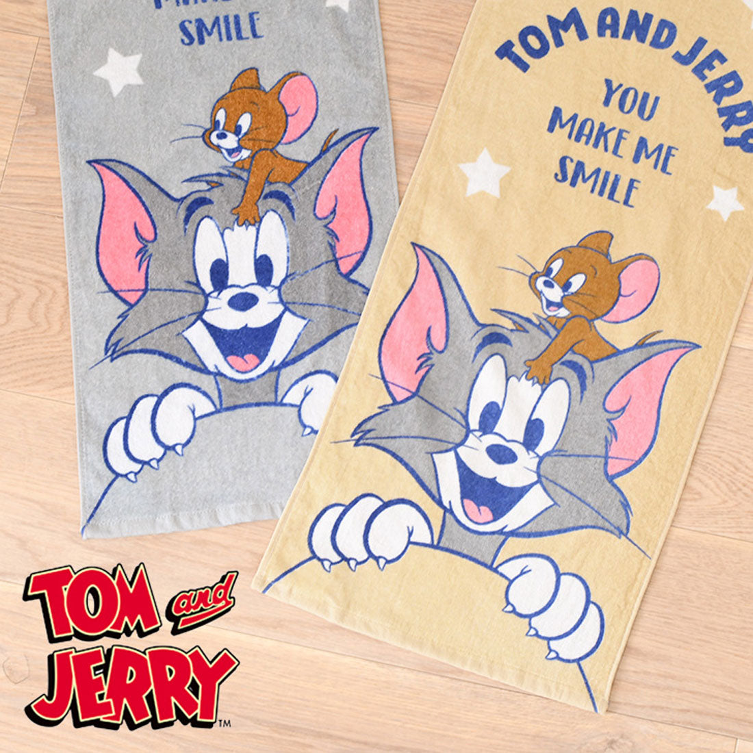 リアルスタイル REAL STYLE フェイスタオル 薄手 スヌーピー トムとジェリー snoopy TOM&JERRY キャラクター グッズ 長め キッズ 保育園 幼稚園 お風呂 （トムとジェリー(グレー)） トムとジェリー(グレー)