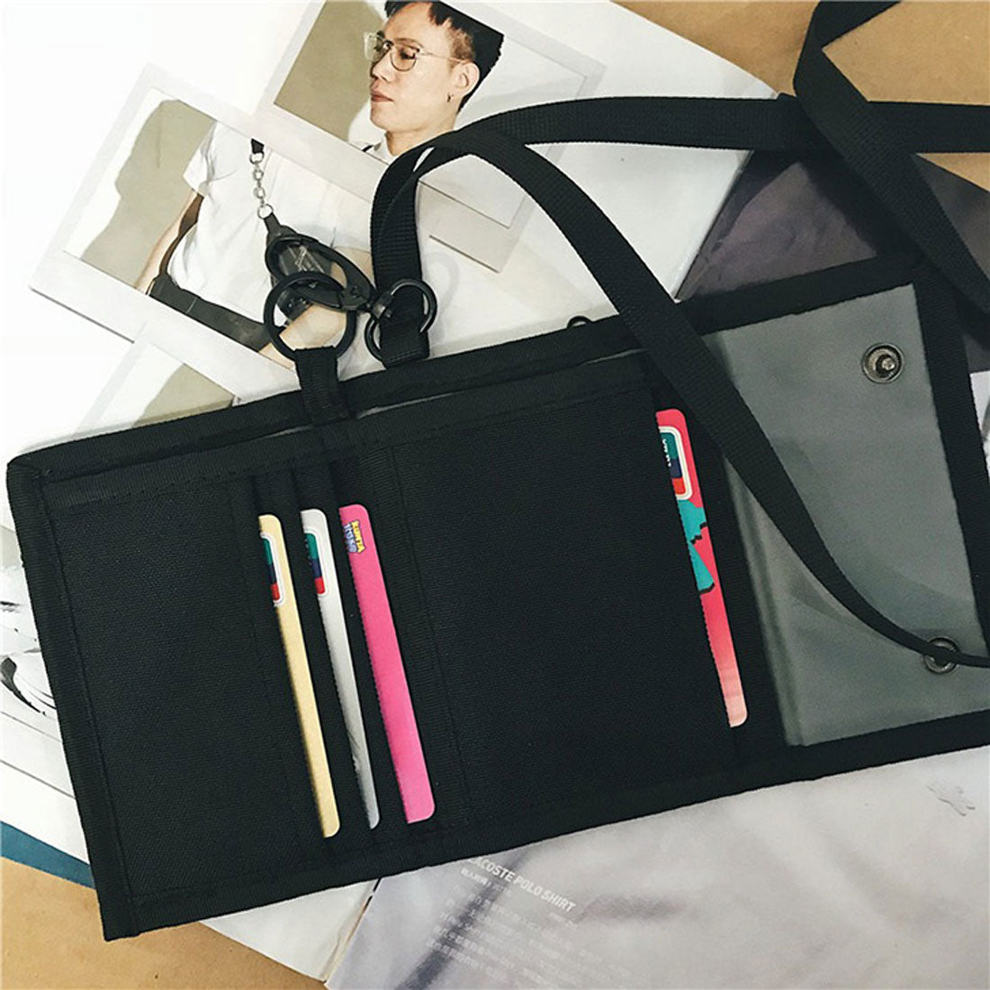 リアルスタイル REAL STYLE ミニ財布 キッズ財布 男子 三つ折り 紐付き 首かけ 子供 子ども用 ひも ストラップ ミニ スポーツ （レッド） レッド