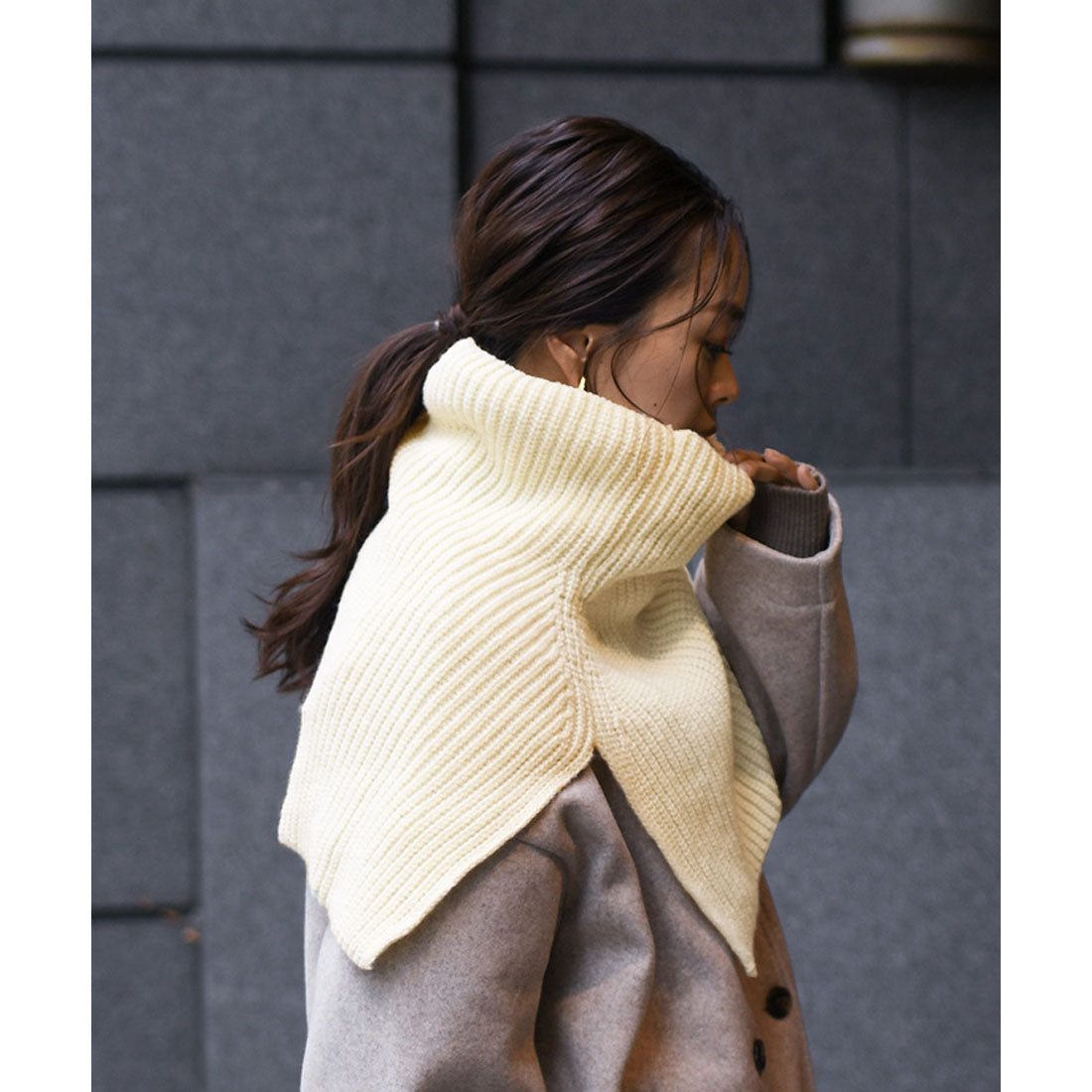 REAL STYLE Snood Scarf for Women, Fake Collar, Turtleneck, High Neck, Knit, Vest, Sweater, Winter, Stylish, Cold Protection, Warm, Neck Warmer, Cape
