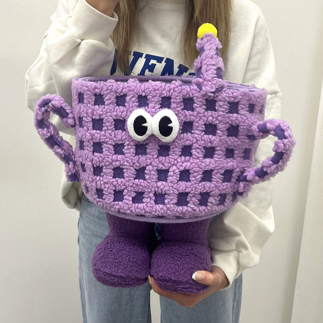 リアルスタイル REAL STYLE かご カゴ バスケット 収納 おしゃれ 北欧 家具 インテリア 雑貨 小物入れ クリスマス お菓子入れ おもちゃ ストッカー 目玉 子供部屋,パープル