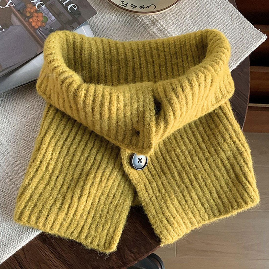 REAL STYLE Neck Warmer for Women, Golf, Buttoned, Men's, Scarf, Snood, Cold Protection, Winter, Stylish, Motorcycle, Bicycle, Commuting, School, Knit, Brushed