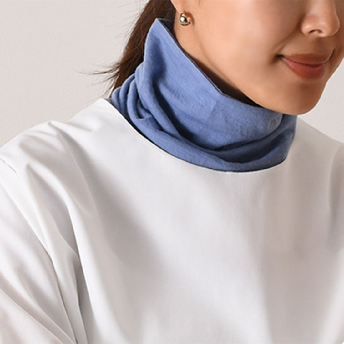 リアルスタイル REAL STYLE ネックカバー ネックウォーマー 冬 レディース UV おしゃれ スヌード 薄手 防寒 付け襟 ハイネック ゴルフ 首 暖かい ウール100％