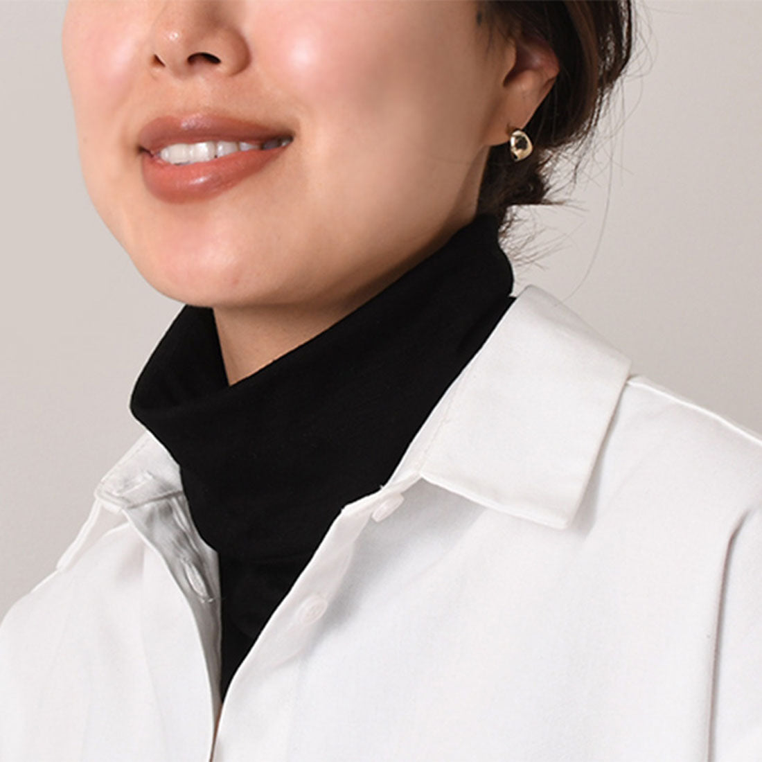 リアルスタイル REAL STYLE ネックカバー ネックウォーマー 冬 レディース UV おしゃれ スヌード 薄手 防寒 付け襟 ハイネック ゴルフ 首 暖かい ウール100％