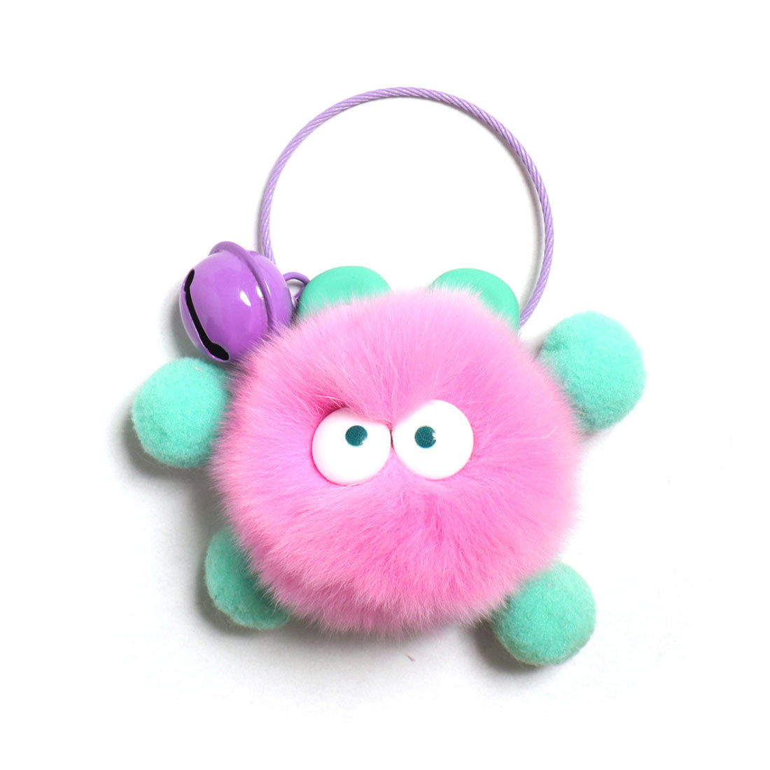 Real Style Keychain Stylish Strap Monster Bell Cute Wire Ring Screw Type Mascot Plush Bag Charm Marker Loss Prevention