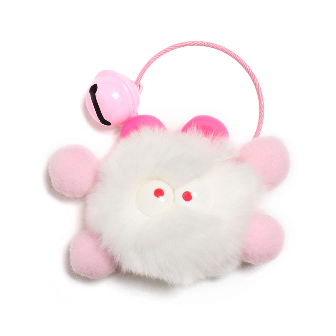 Real Style Keychain Stylish Strap Monster Bell Cute Wire Ring Screw Type Mascot Plush Bag Charm Marker Loss Prevention