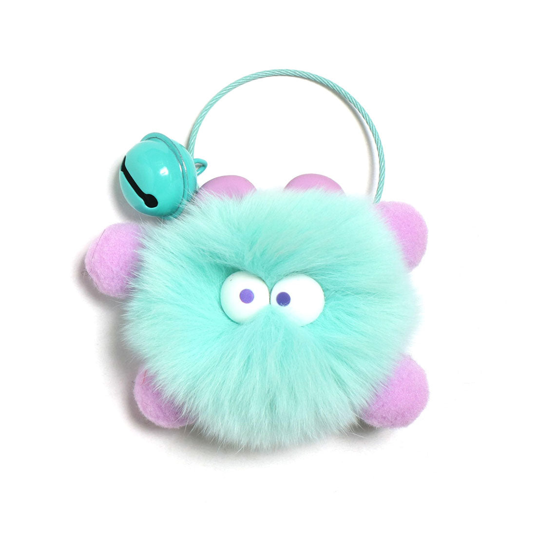Real Style Keychain Stylish Strap Monster Bell Cute Wire Ring Screw Type Mascot Plush Bag Charm Marker Loss Prevention