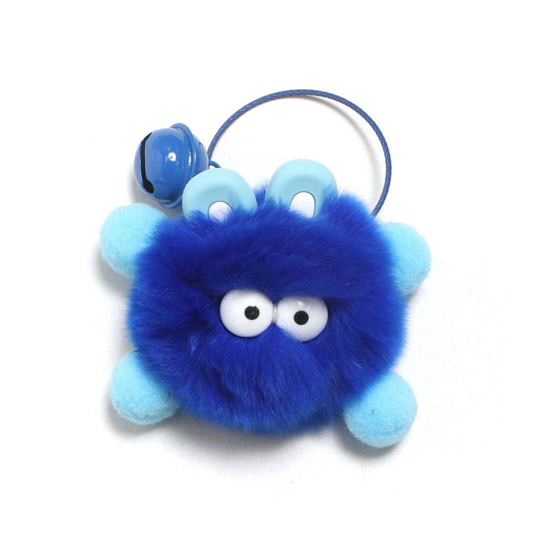 Real Style Keychain Stylish Strap Monster Bell Cute Wire Ring Screw Type Mascot Plush Bag Charm Marker Loss Prevention