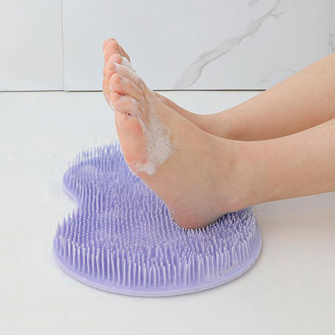 Real Style Foot Brush Foot Washing Mat with Suction Cups for Feet Toes Heels Sole Foot Care Calluses Odor Smell Bathroom Bath Goods Soft 3D [Non-returnable item]