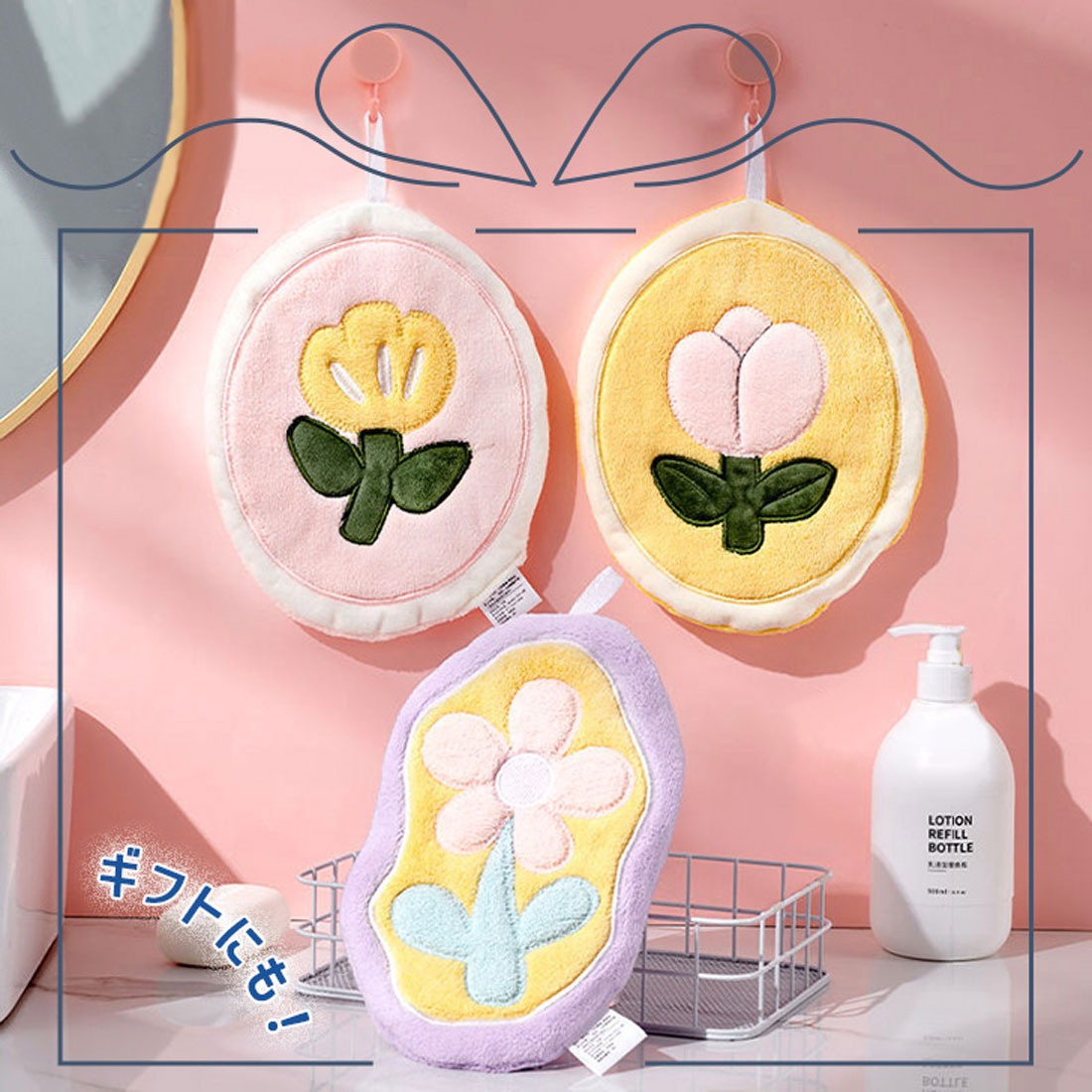 Real Style Kitchen Towel Flower Pattern Soft Cloth Wipe Soft Kitchen Cloth Dish Wipe Counter Wipe Hand Towel Kitchen Dish Cloth