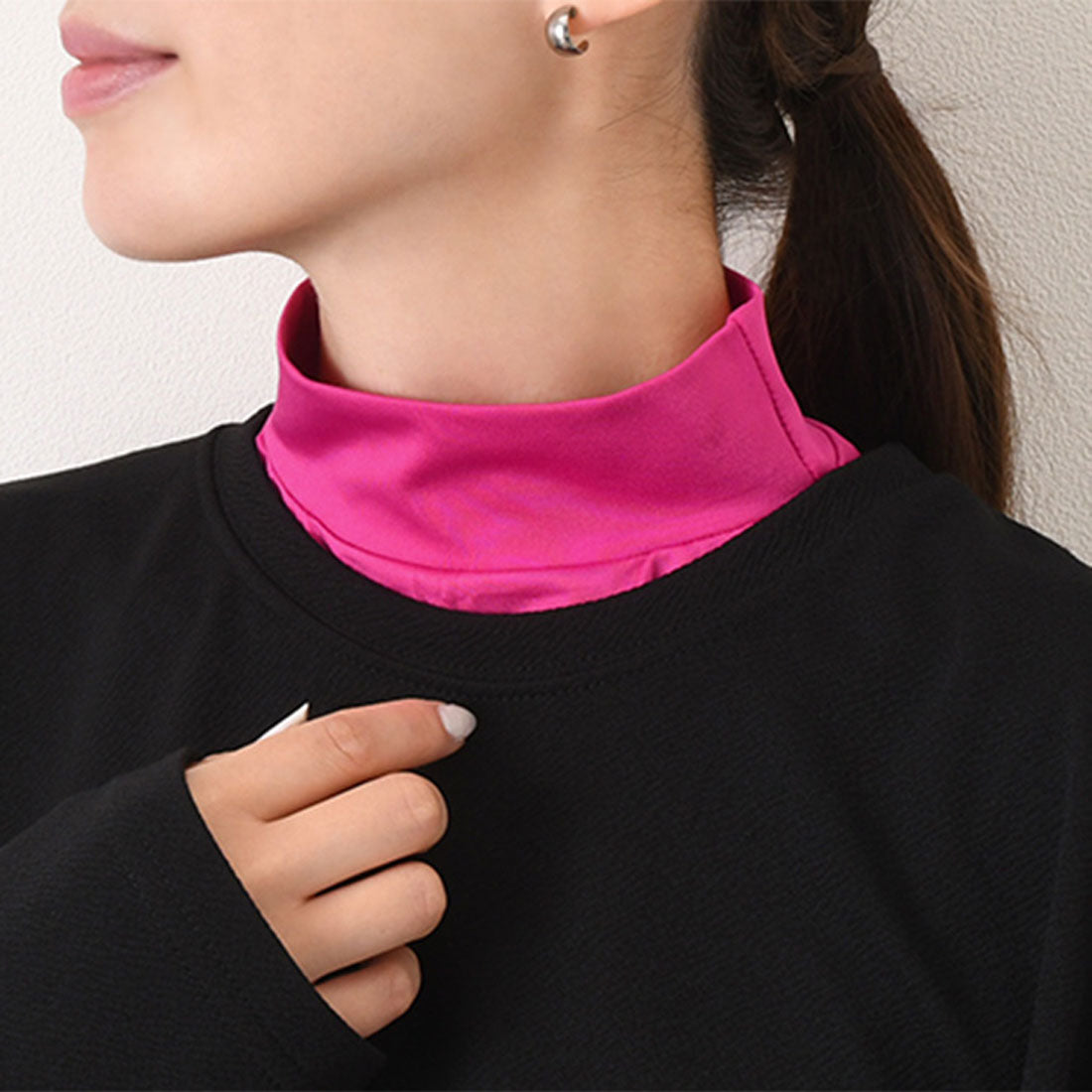 リアルスタイル REAL STYLE つけ襟 レディース ハイネック 春 夏 秋 やわらか レイヤード 重ね着 冷房対策 紫外線対策 ネックカバー スカーフ おしゃれ かわいい