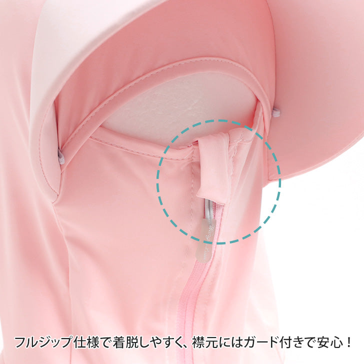 Real Style UV Cut Sun Hat Parka Face Cover Mask for Women Large Size Wide Brim UV Protection Golf Poncho Cape Sunscreen Clothing