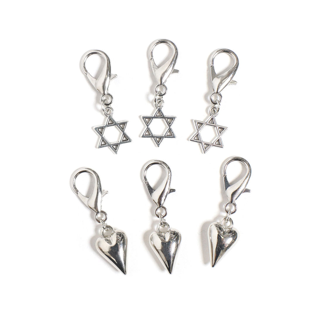 Real Style Shoe Parts Shoes Piercing Accessories Charm Sneakers Footwear Ladies Men Heart Silver Star 6-Piece Set Korea