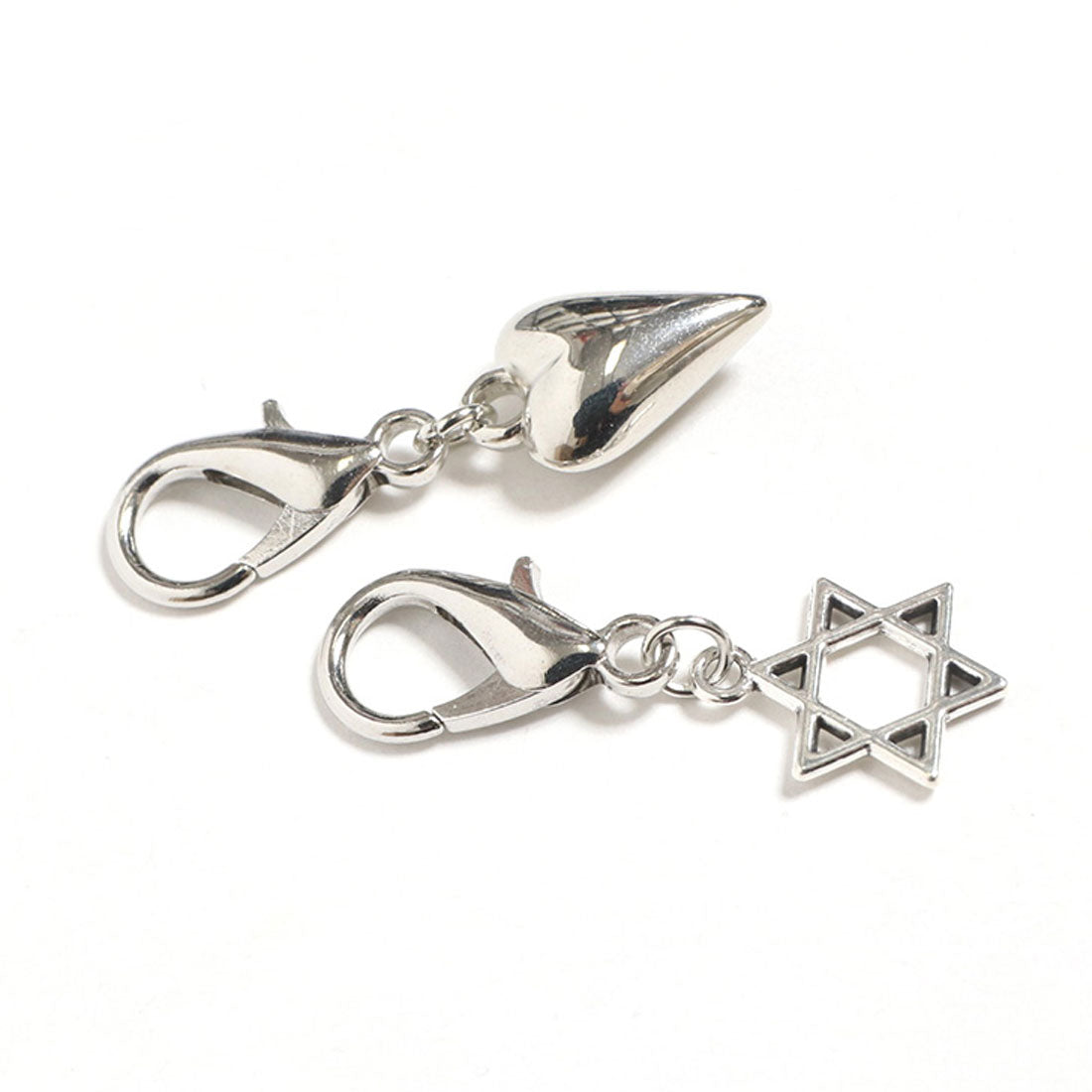 Real Style Shoe Parts Shoes Piercing Accessories Charm Sneakers Footwear Ladies Men Heart Silver Star 6-Piece Set Korea