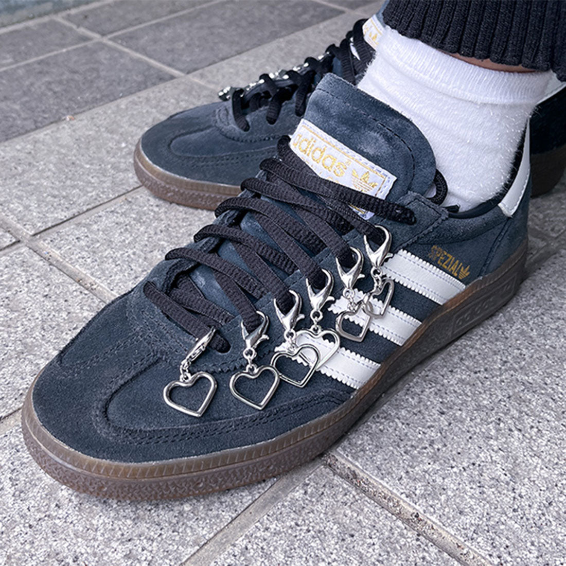 Real Style Shoe Parts Shoes Piercing Accessories Charm Sneakers Footwear Ladies Men Heart Silver Star 6-Piece Set Korea
