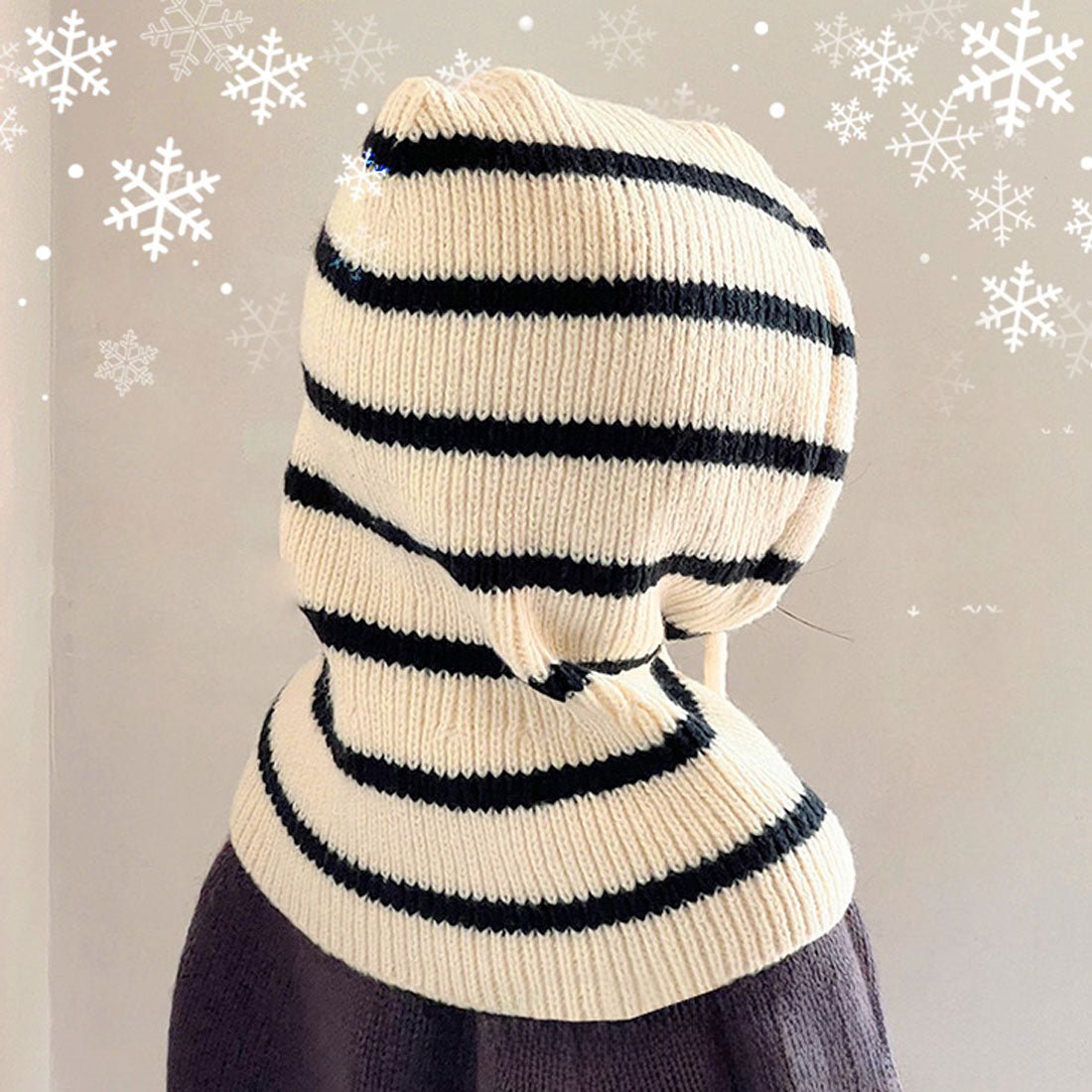 Real Style Balaclava Hood Warmer Neck Warmer Knit Cap for Kids Baby Scarf Winter Cold Protection Warm Stylish Boys Girls