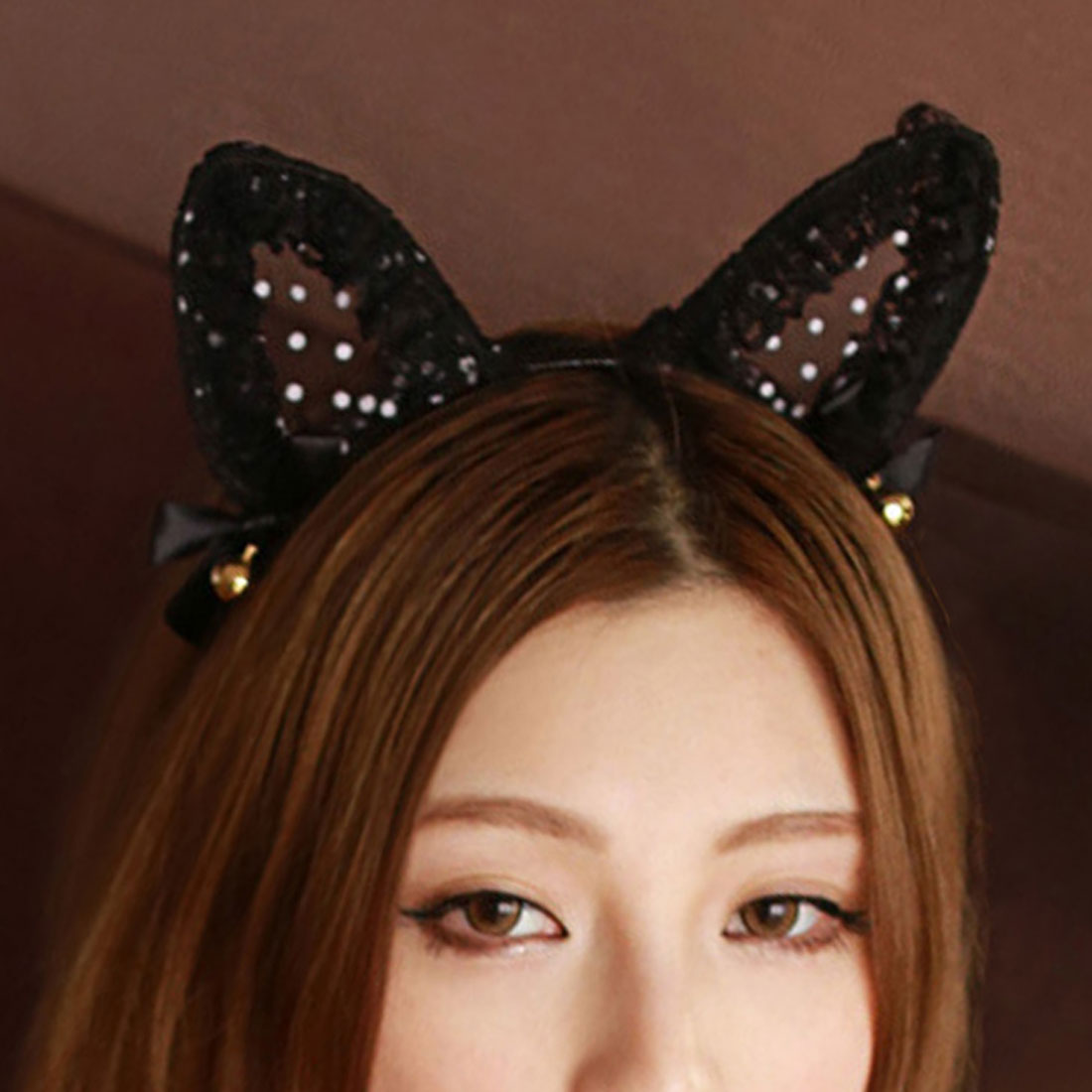 リアルスタイル REAL STYLE カチューシャ レディース 猫耳 鈴 リボン ドット柄 レース コスプレ 仮装 ハロウィン パーティー イベント おしゃれ かわいい 撮影,ブラック