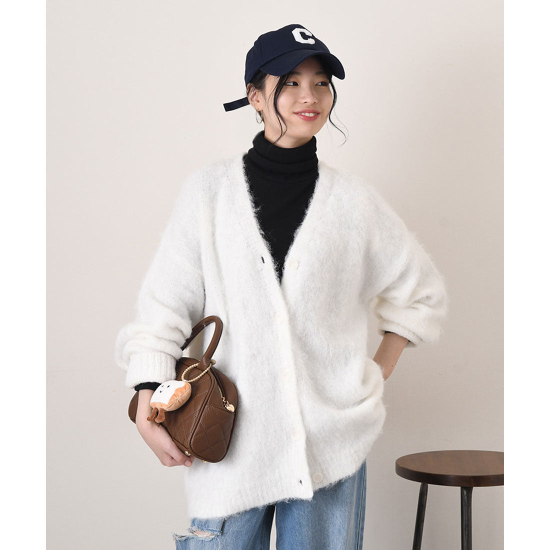 リアルスタイル REAL STYLE カーディガン レディース 秋冬 厚手 ニット 極暖 軽い アウター トップス Vネック 大きめ ゆったり 羽織り 体型カバー 可愛い おしゃれ