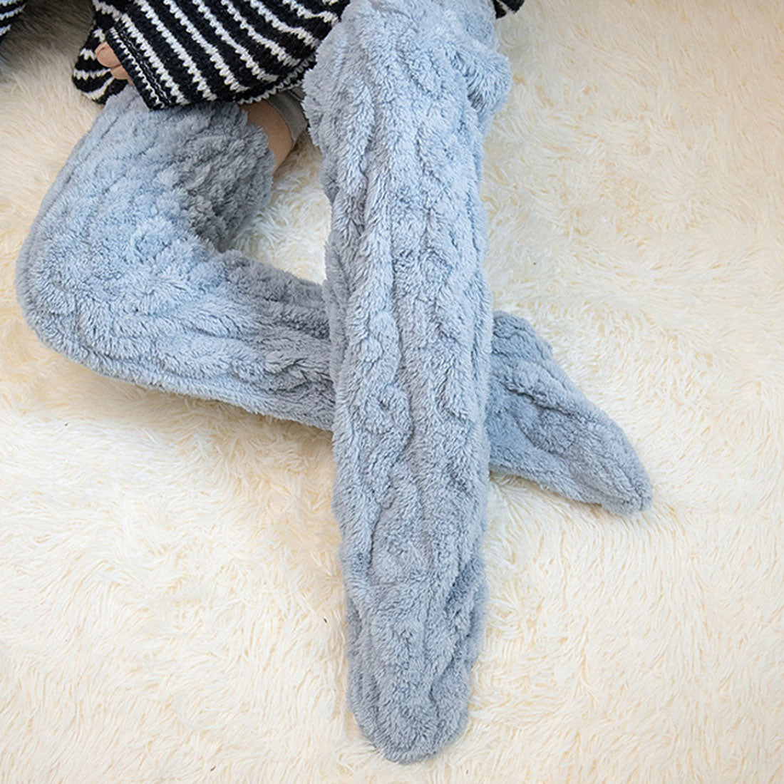 Real Style Room Socks Socks for Women Fluffy Winter Warm Leg Warmers Loungewear Cold Protection Boa Thick Toe Foot Long Cold Relief Sleeping