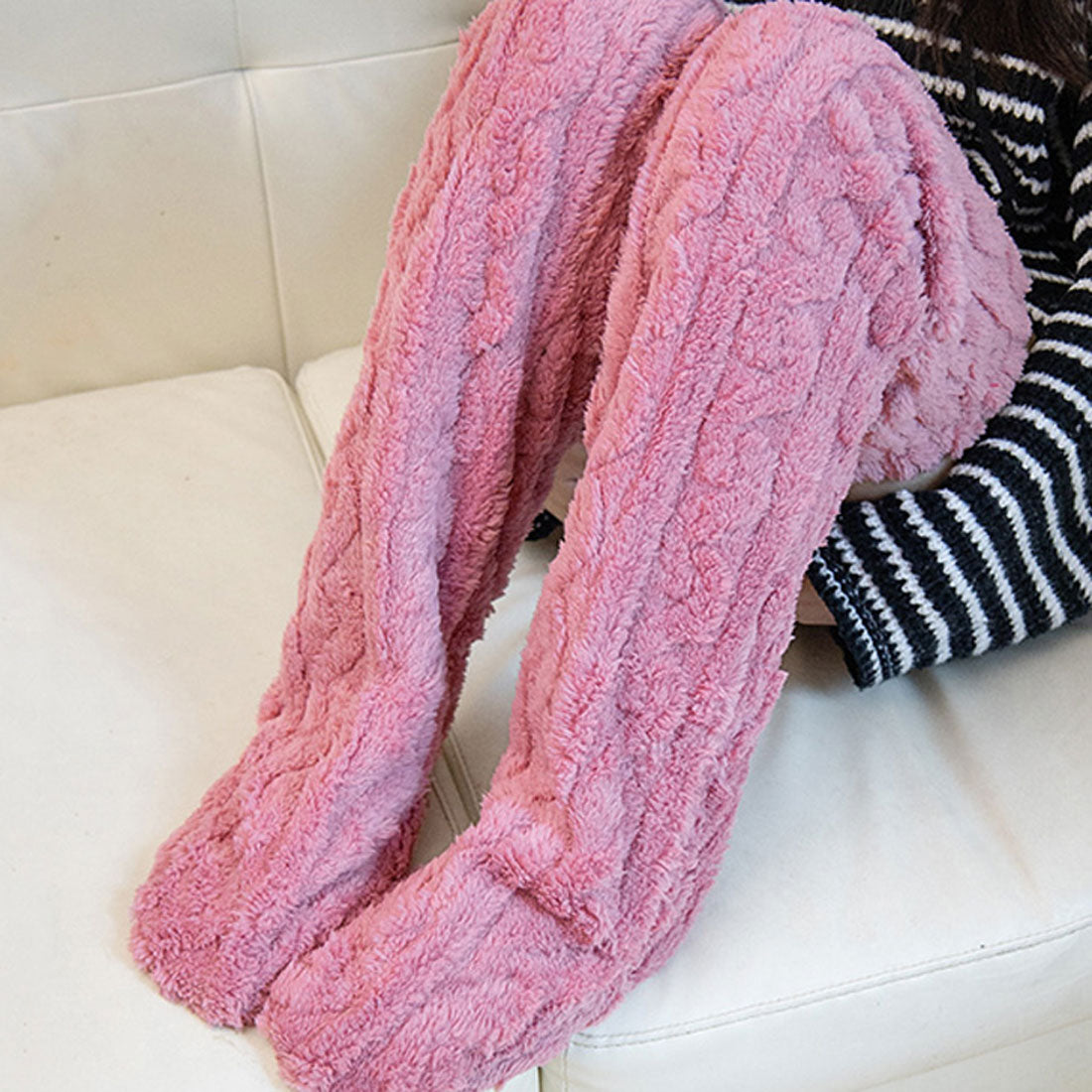 Real Style Room Socks Socks for Women Fluffy Winter Warm Leg Warmers Loungewear Cold Protection Boa Thick Toe Foot Long Cold Relief Sleeping