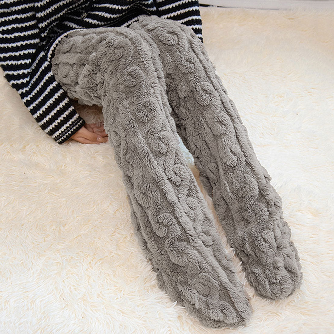 Real Style Room Socks Socks for Women Fluffy Winter Warm Leg Warmers Loungewear Cold Protection Boa Thick Toe Foot Long Cold Relief Sleeping
