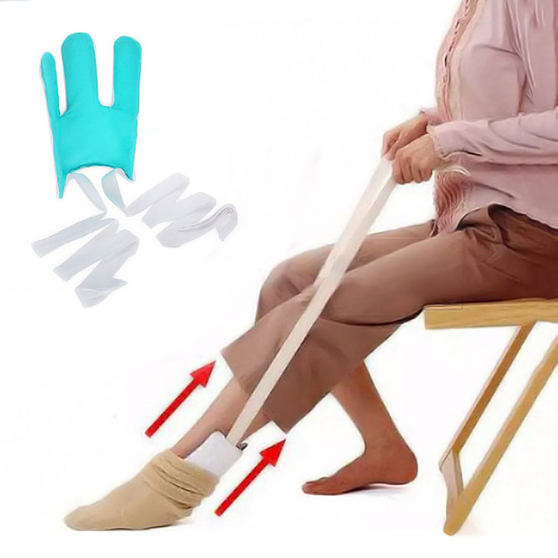 Real Style Sock Aid Care Socks Sock Slider Self-Help Tool Assistive Device Assistance Rehabilitation Pregnant Easy to Wear Wearable by One Person Back Pain Hip Joint Elderly Simple Convenient