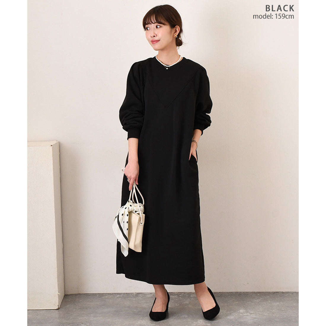Real Style Dress Women's Autumn Winter Long Sleeve Long Maxi Fleece Lined Sweat Warm Comfortable I-Line Straight Elegant Sweat Below the Knee Real Style Dress Women's Autumn Winter Long Sleeve Long Maxi Fleece Lined Sweat Warm Comfortable I-Line Straight Elegant Sweat Below the Knee