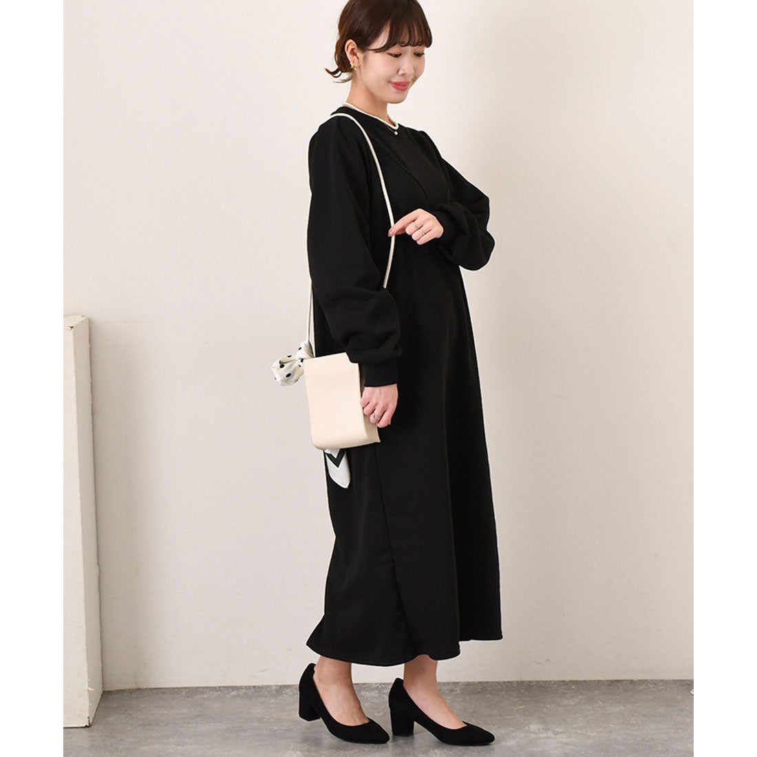 Real Style Dress Women's Autumn Winter Long Sleeve Long Maxi Fleece Lined Sweat Warm Comfortable I-Line Straight Elegant Sweat Below the Knee Real Style Dress Women's Autumn Winter Long Sleeve Long Maxi Fleece Lined Sweat Warm Comfortable I-Line Straight Elegant Sweat Below the Knee