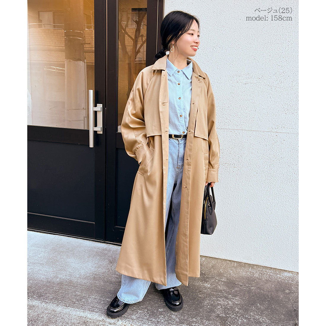 Real Style Trench Coat for Women Long with Lining Spring Autumn Cape Lightweight Flare Stylish Top Outerwear Jacket
