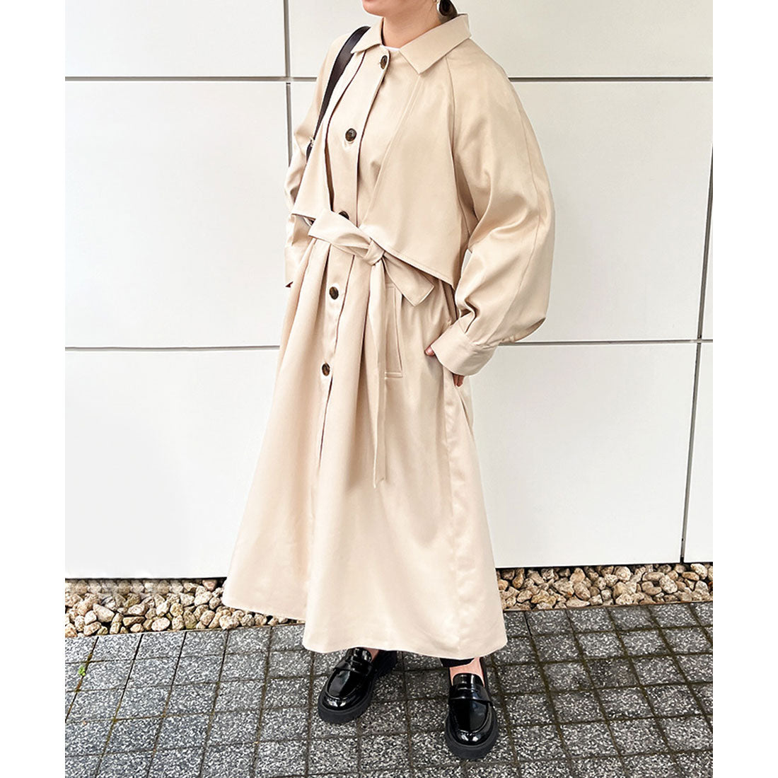 Real Style Trench Coat for Women Long with Lining Spring Autumn Cape Lightweight Flare Stylish Top Outerwear Jacket