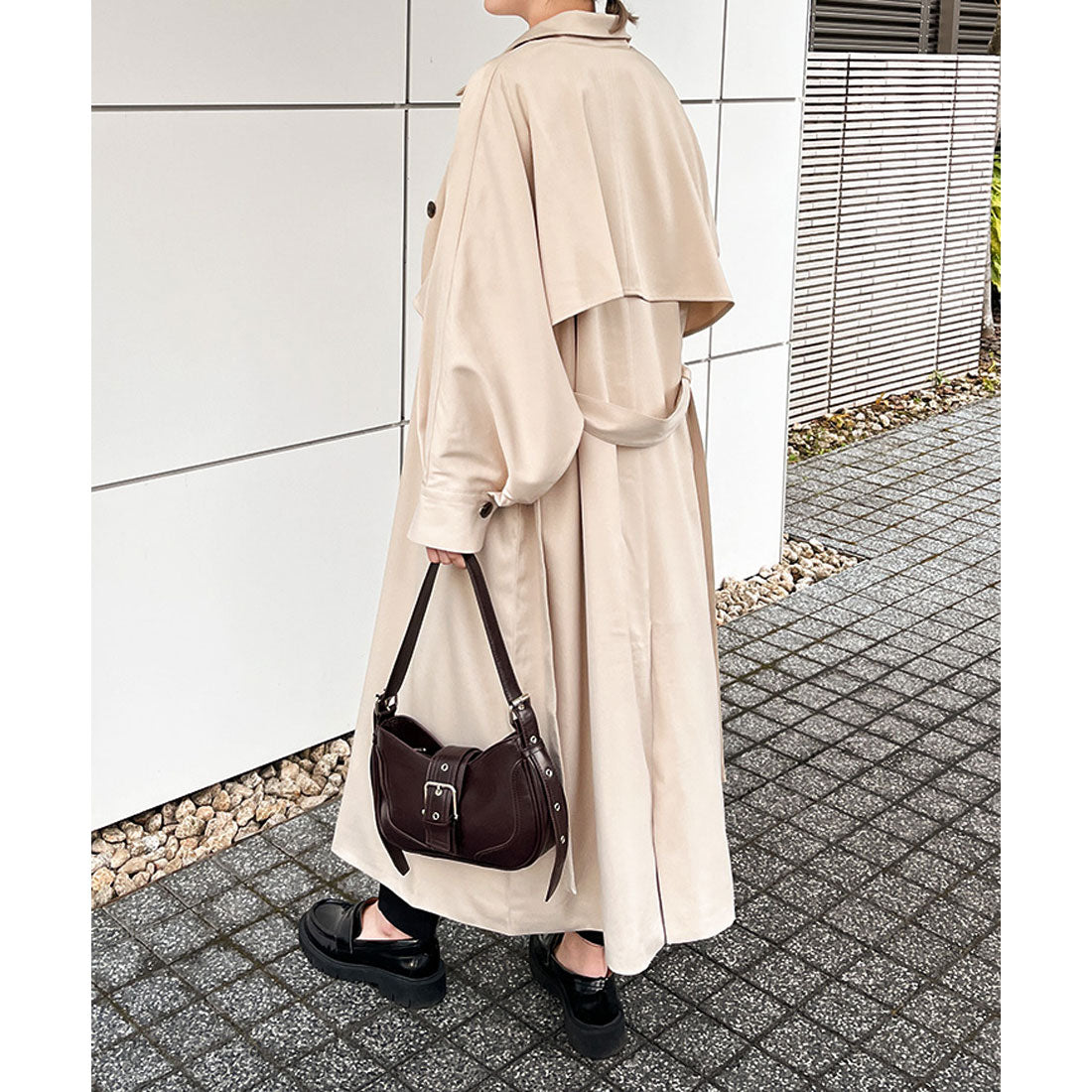 Real Style Trench Coat for Women Long with Lining Spring Autumn Cape Lightweight Flare Stylish Top Outerwear Jacket