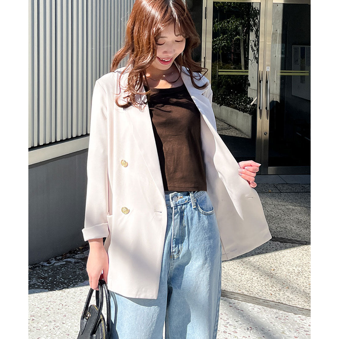 リアルスタイル REAL STYLE カットソー レディース 長袖 薄手 春 夏 秋 トップス ショート丈 短め 綿 コットン おしゃれ 白 黒 ゆったり 可愛い シンプル 丸首 韓国ファッション チンチャコリア