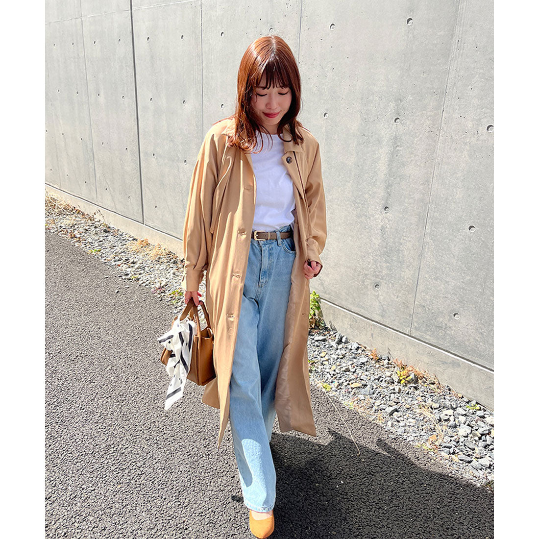 リアルスタイル REAL STYLE カットソー レディース 長袖 綿 コットン 薄手 Tシャツ ロンT ゆったり 大きめ カジュアル 春 夏 秋 シンプル 韓国 丸首 無地 韓国ファッション チンチャコリア （ブラウン） ブラウン