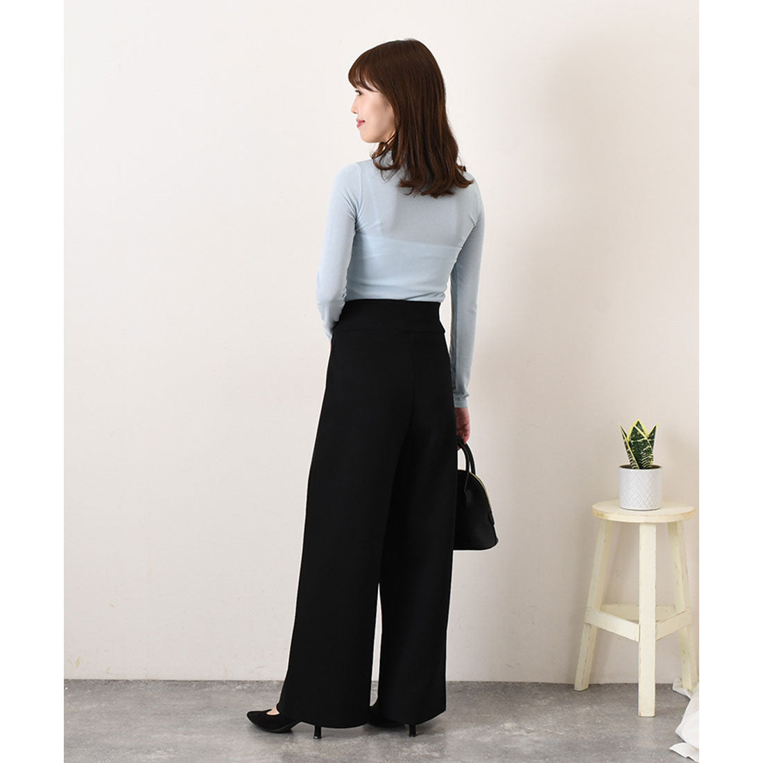 リアルスタイル REAL STYLE カットソー レディース シアー トップス インナー クルーネック 長袖 春 夏 コンパクト レイヤード 重ね着 シースルー 透け感 カジュアル 韓国ファッション チンチャコリア （ライトブルー） ライトブルー