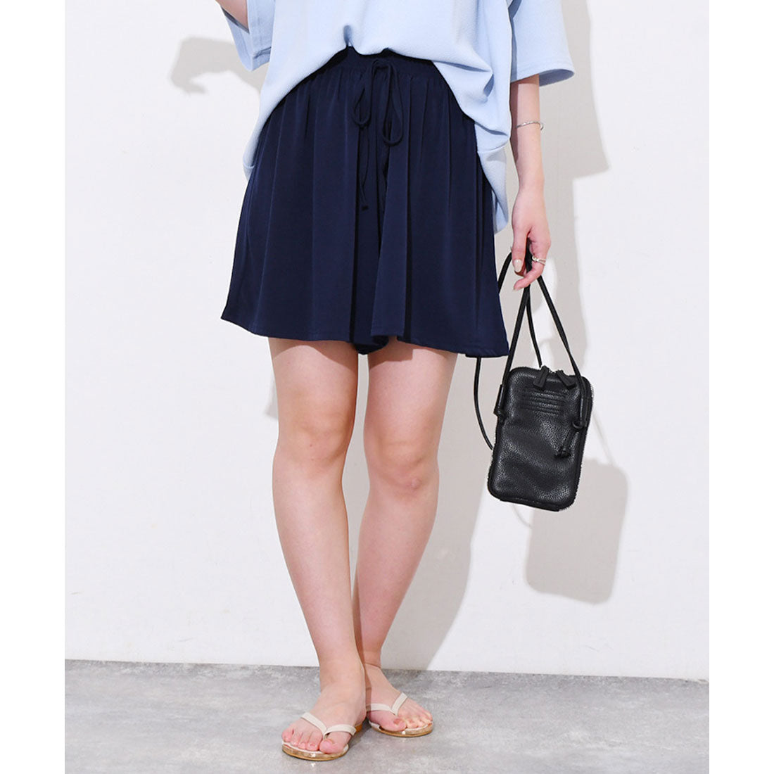 リアルスタイル REAL STYLE ショートパンツ ハーフパンツ レディース スポーツ 膝上 夏 ウエストゴム ゆったり サラてろ ひんやり 涼しい 涼感 薄手 速乾 ボトムス 韓国ファッション チンチャコリア ルームウェア （ミントグリーン） ミントグリーン