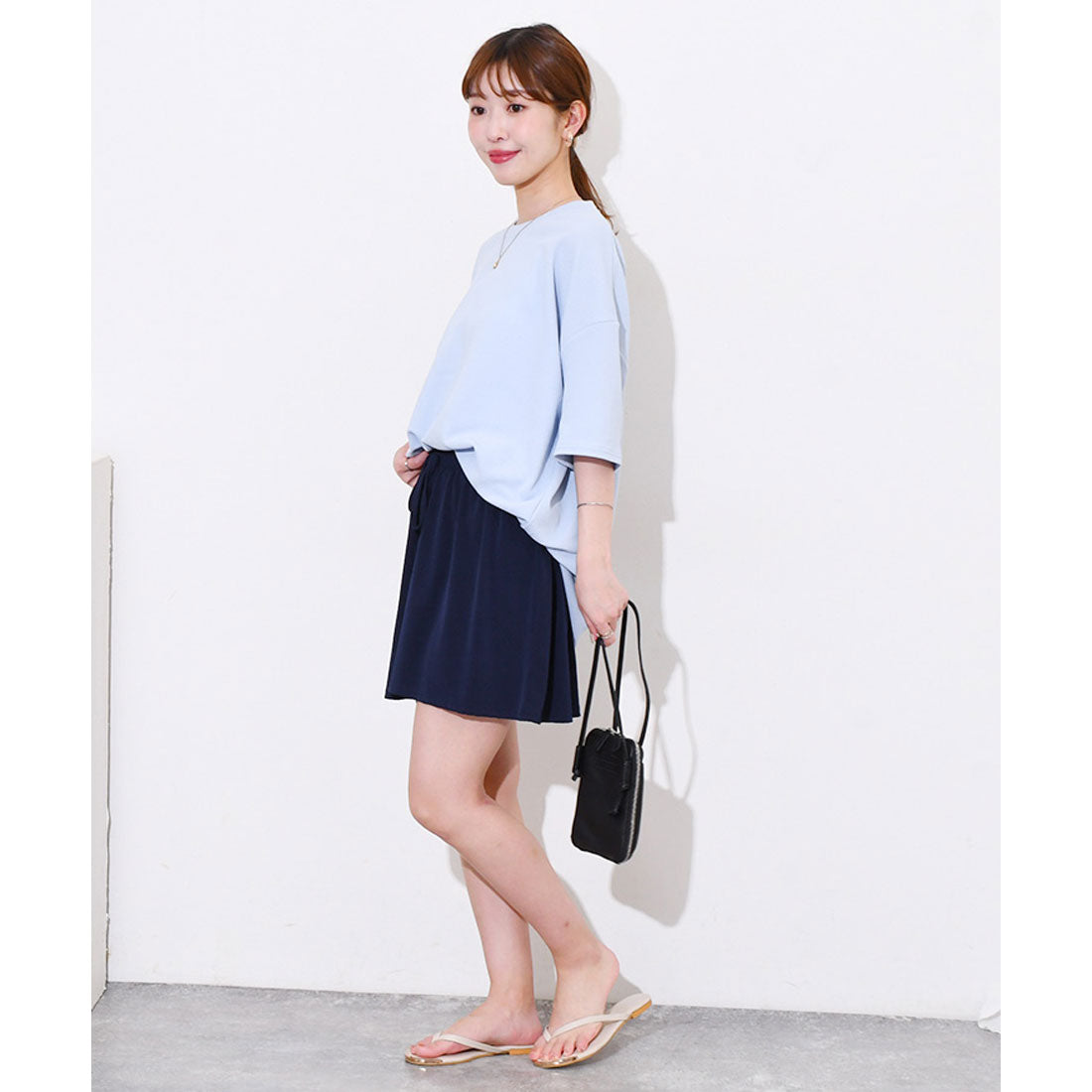 リアルスタイル REAL STYLE ショートパンツ ハーフパンツ レディース スポーツ 膝上 夏 ウエストゴム ゆったり サラてろ ひんやり 涼しい 涼感 薄手 速乾 ボトムス 韓国ファッション チンチャコリア ルームウェア （ミントグリーン） ミントグリーン
