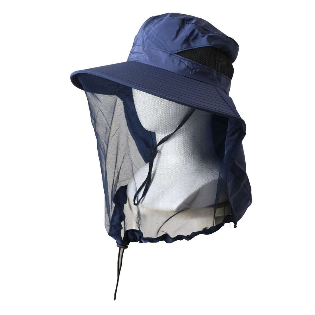 リアルスタイル REAL STYLE 虫除け 虫よけ 防虫 帽子 サファリハット 屋外 服 カバー 日よけ UV 網 蚊 蜂 アブ 顔 頭 アウトドア キャンプ 釣り 登山 園芸 （ネイビー） ネイビー