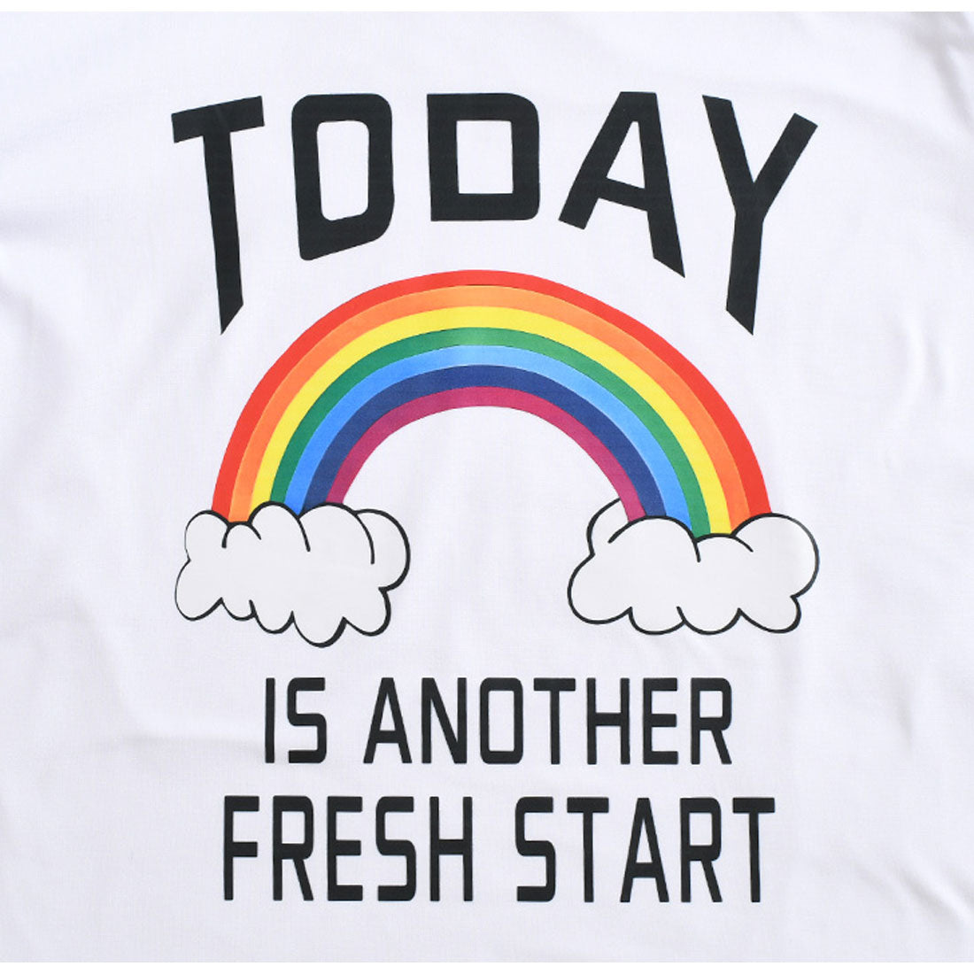 リアルスタイル REAL STYLE Tシャツ レディース 半袖 5分袖 ゆったり 夏 カットソー トップス 白 カジュアル バルーンスリーブ プリント ロゴ レインボー 虹 伸縮 （ホワイト） ホワイト