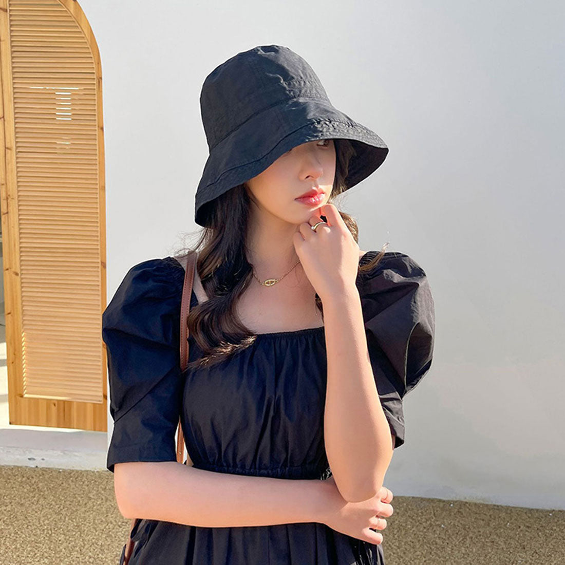 リアルスタイル REAL STYLE バケットハット 帽子 レディース つば広 UVケア ブリムハット 夏 春 おしゃれ 深い 日よけ 紫外線 日焼け対策 折りたたみ 紐付き （アイボリー） アイボリー