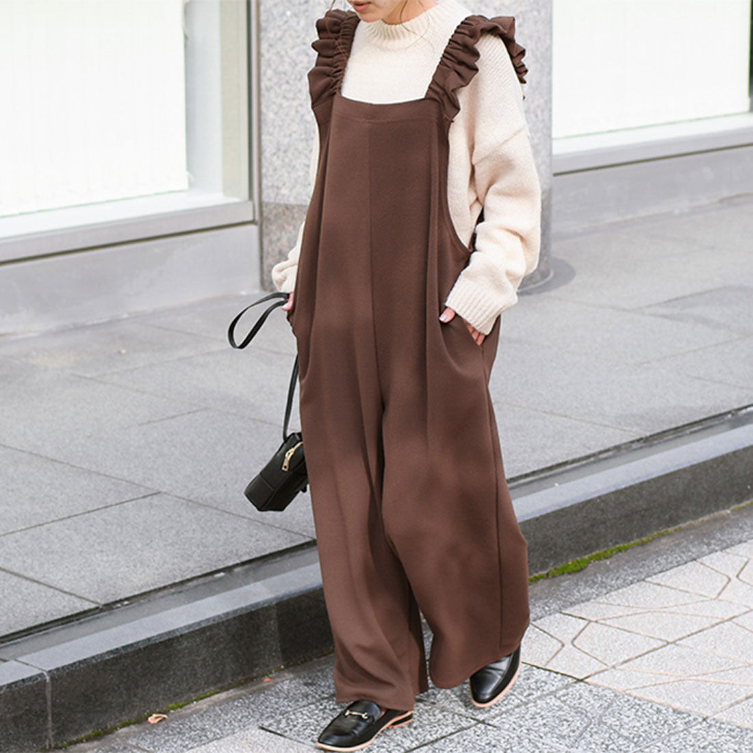 リアルスタイル REAL STYLE オールインワン サロペット オーバーオール コンビネゾン エンボス フリル